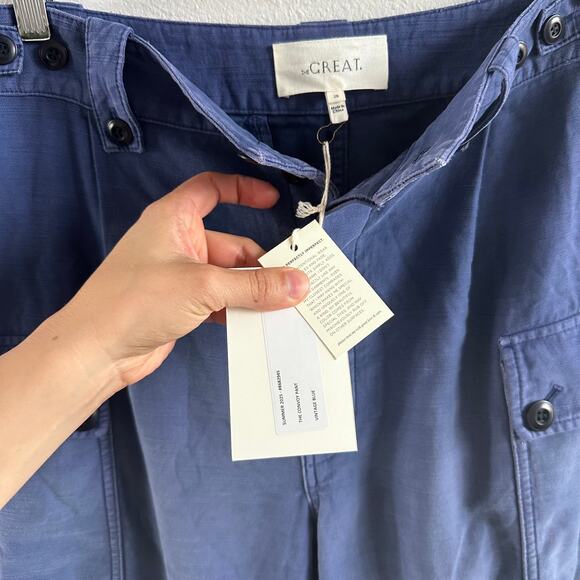 The Great. THE CONVOY PANT Vintage Blue New Size 26 - Picture 8 of 9